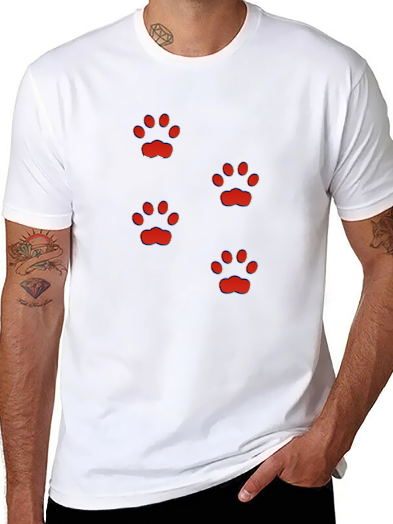 Fun Paw Print T-Shirt - Casual Style