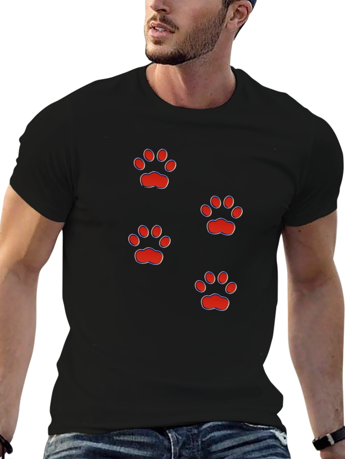 Fun Paw Print T-Shirt - Casual Style