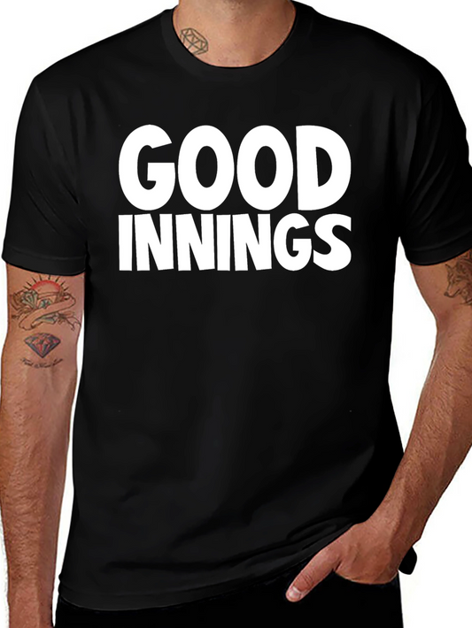Good Innings Black Graphic T-Shirt