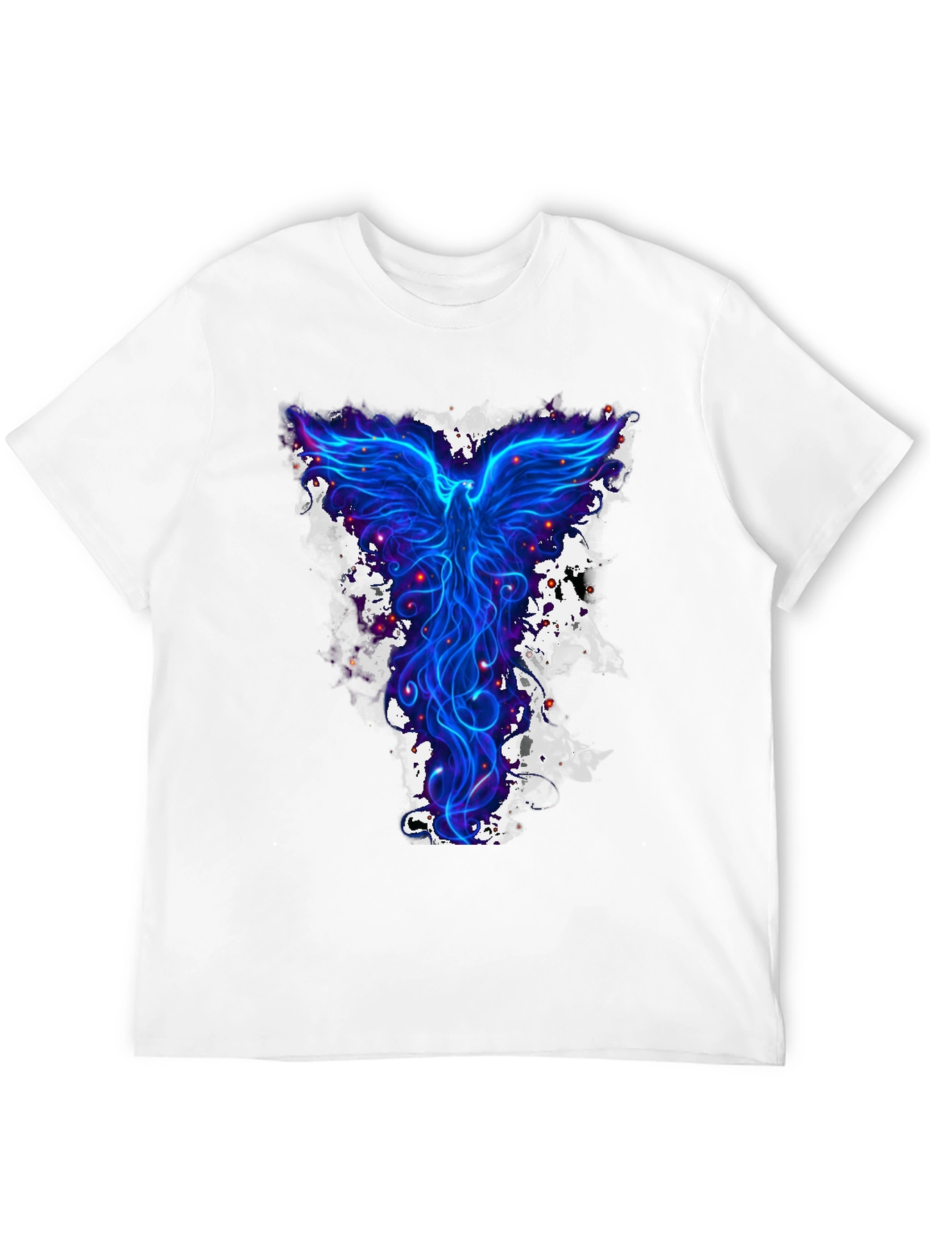 Electric Blue Phoenix Graphic Tee - Mens Black T-Shirt