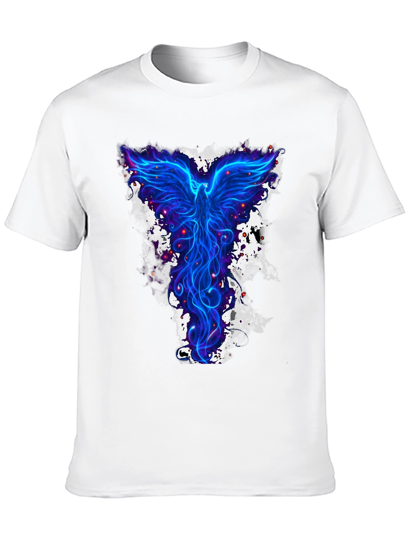 Electric Blue Phoenix Graphic Tee - Mens Black T-Shirt
