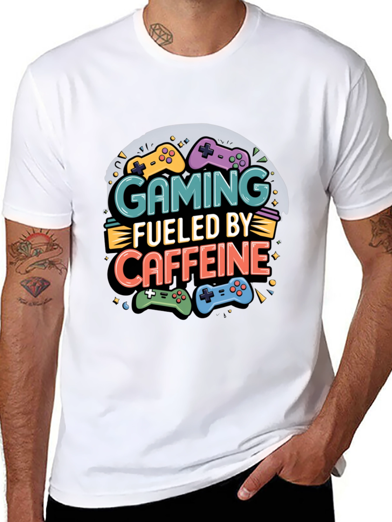Gaming Fueled by Caffeine Graphic T-Shirt