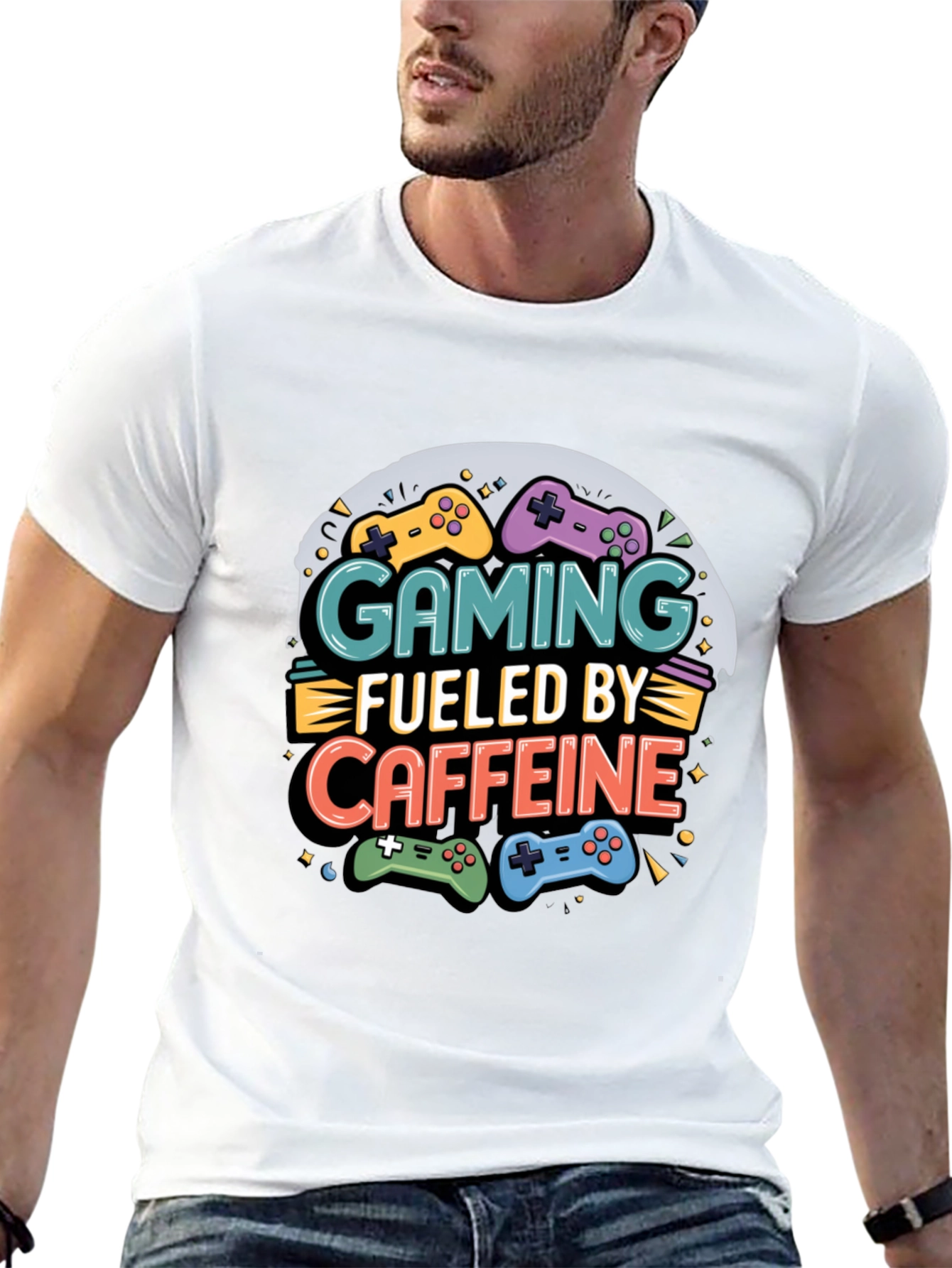 Gaming Fueled by Caffeine Graphic T-Shirt