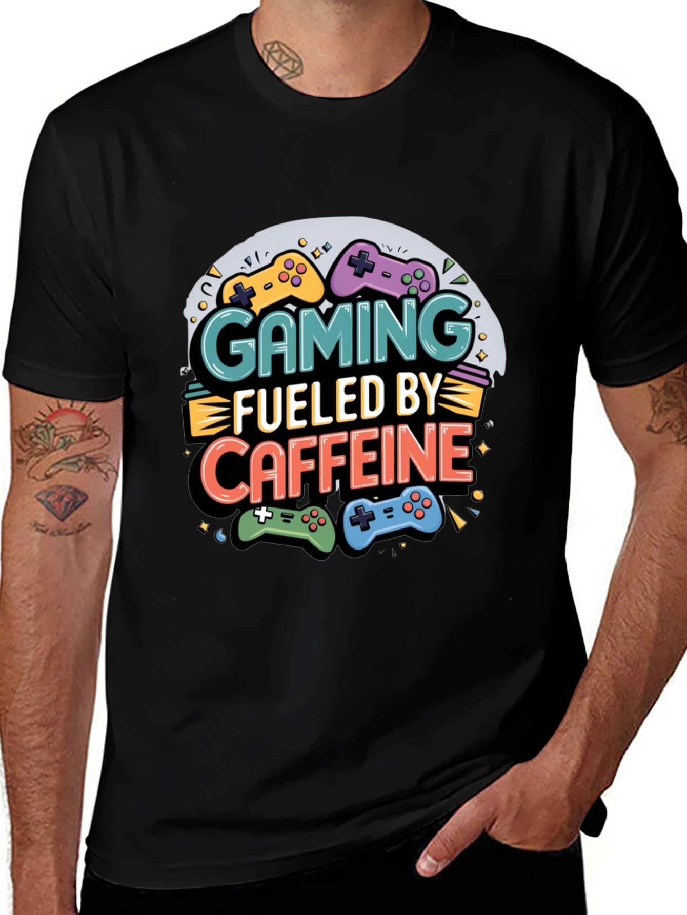 Gaming Fueled by Caffeine Graphic T-Shirt