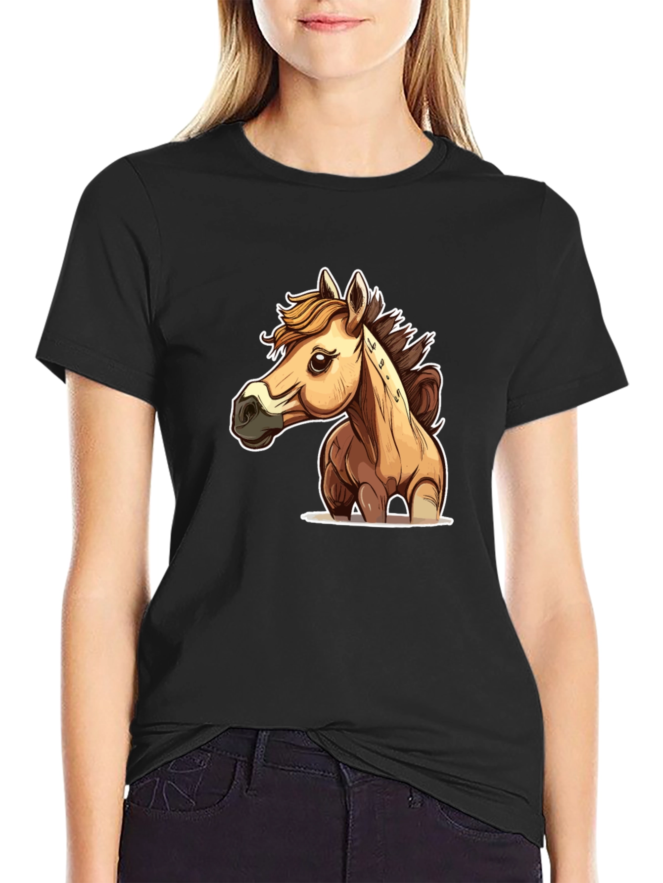 Horse Graphic Black T-Shirt