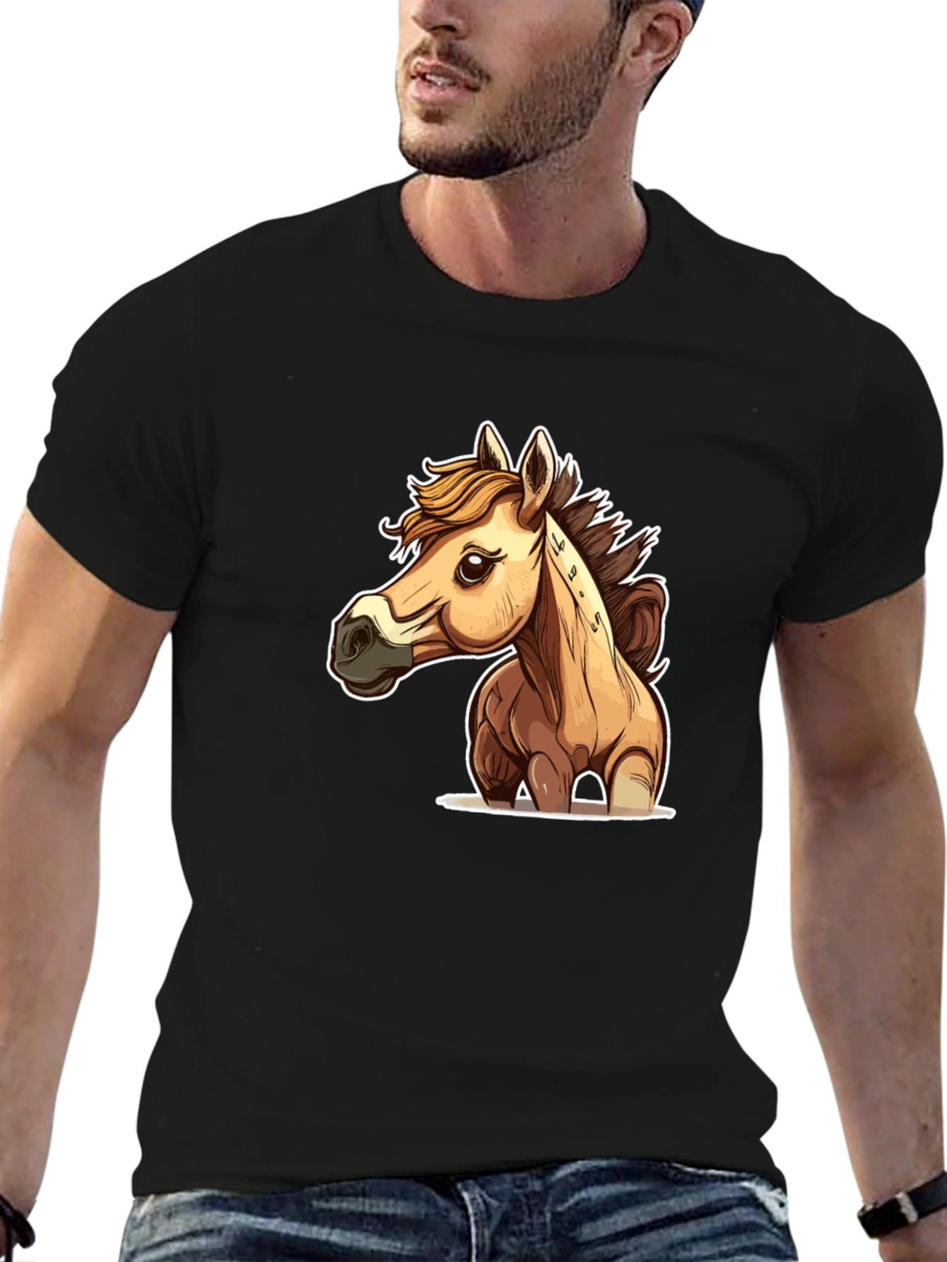 Horse Graphic Black T-Shirt