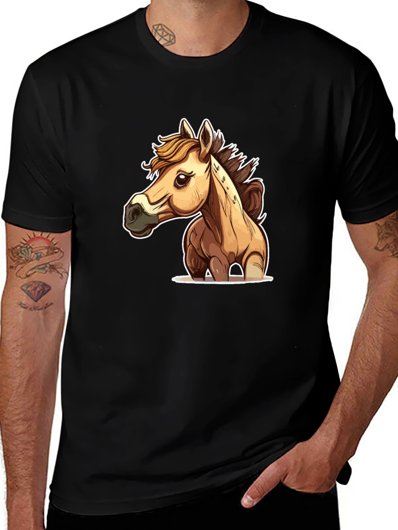Horse Graphic Black T-Shirt
