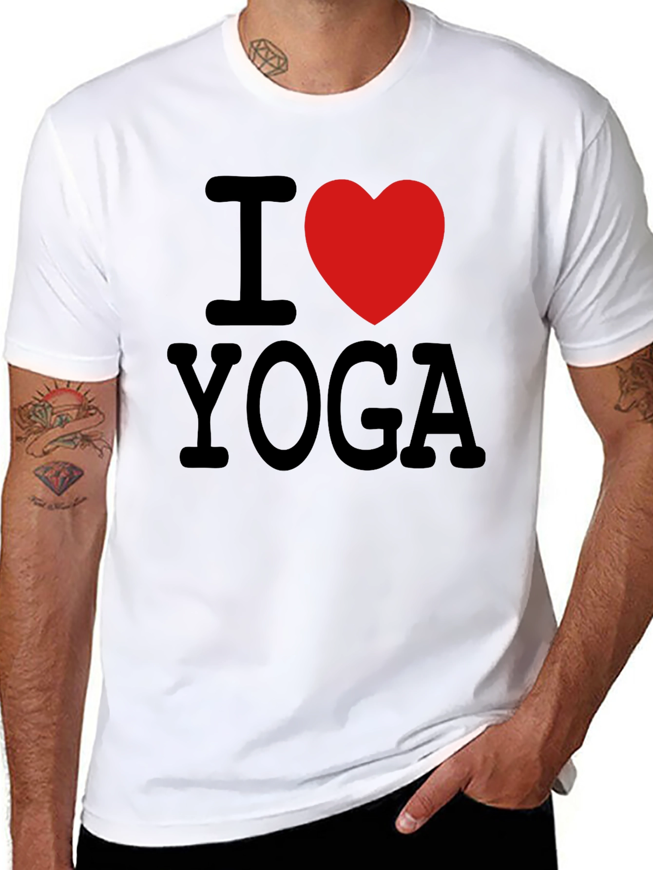 I Love Yoga T-Shirt - Black Cotton Tee