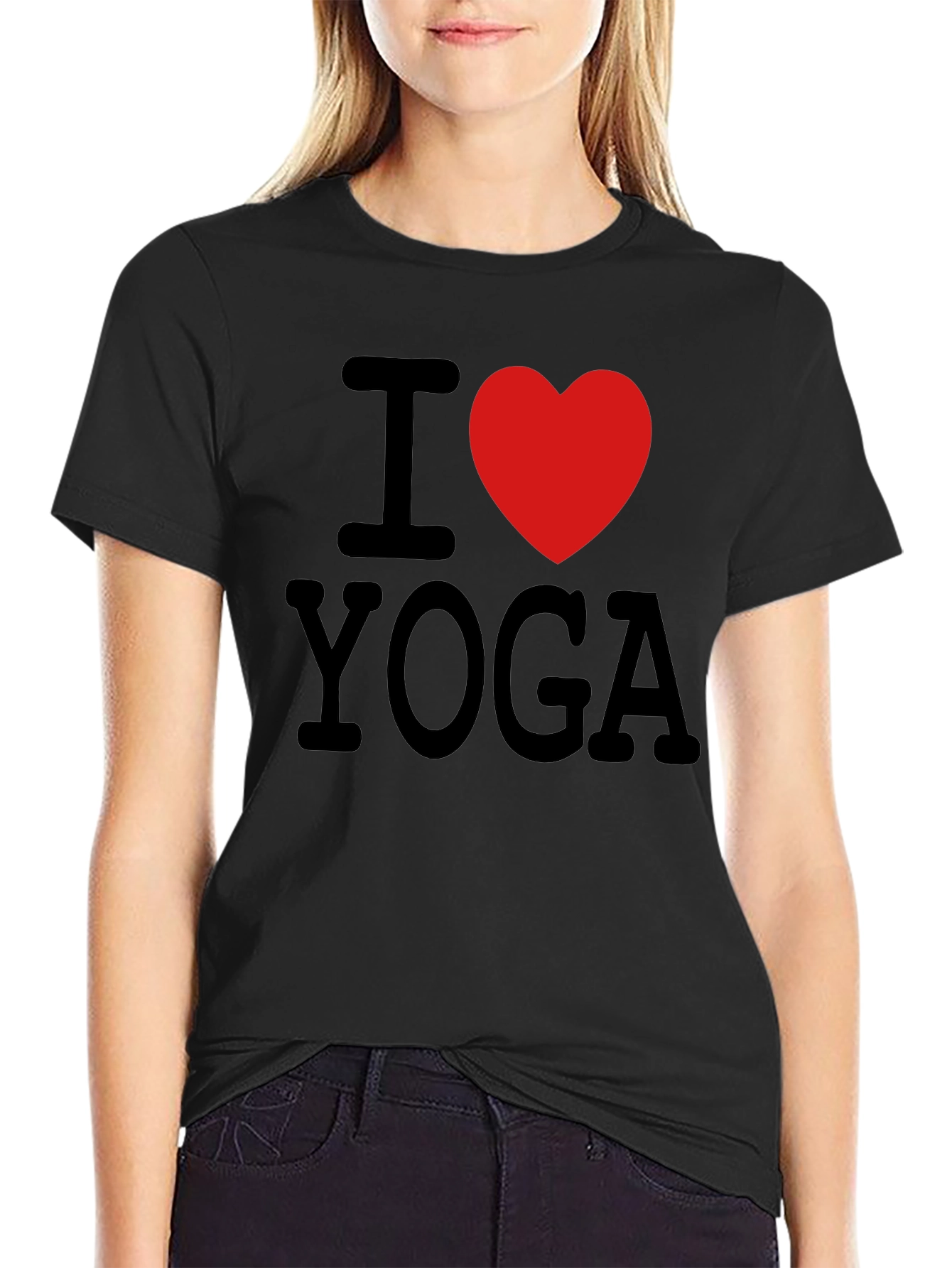 I Love Yoga T-Shirt - Black Cotton Tee
