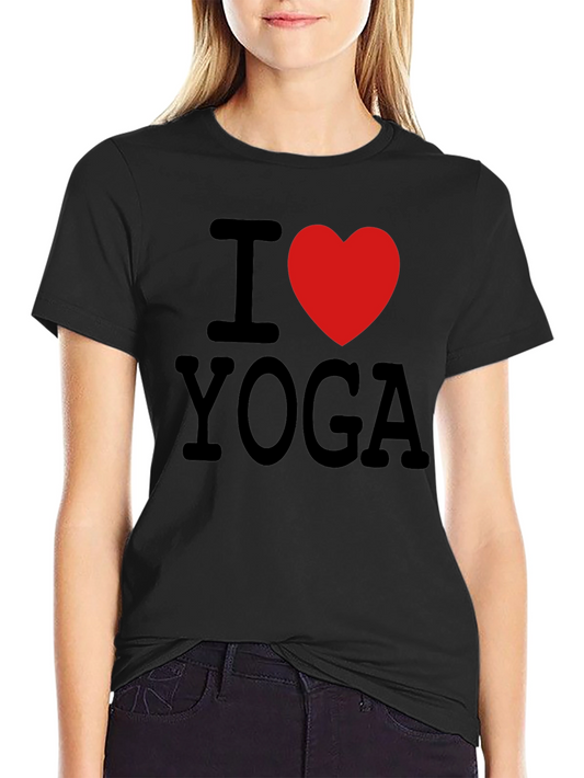 I Love Yoga T-Shirt - Black Cotton Tee