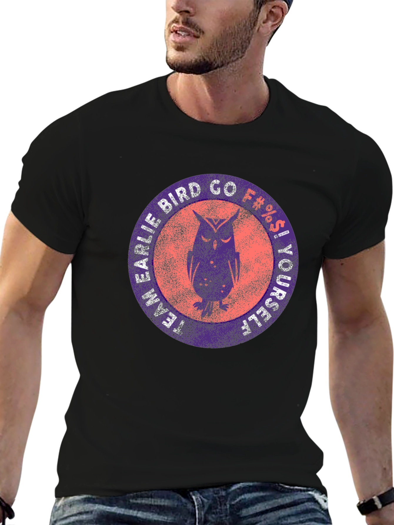 Team Earlie Bird Go F#%$ Yourself Black T-Shirt