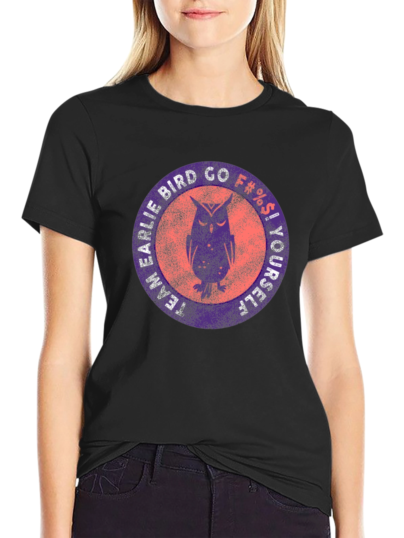 Team Earlie Bird Go F#%$ Yourself Black T-Shirt