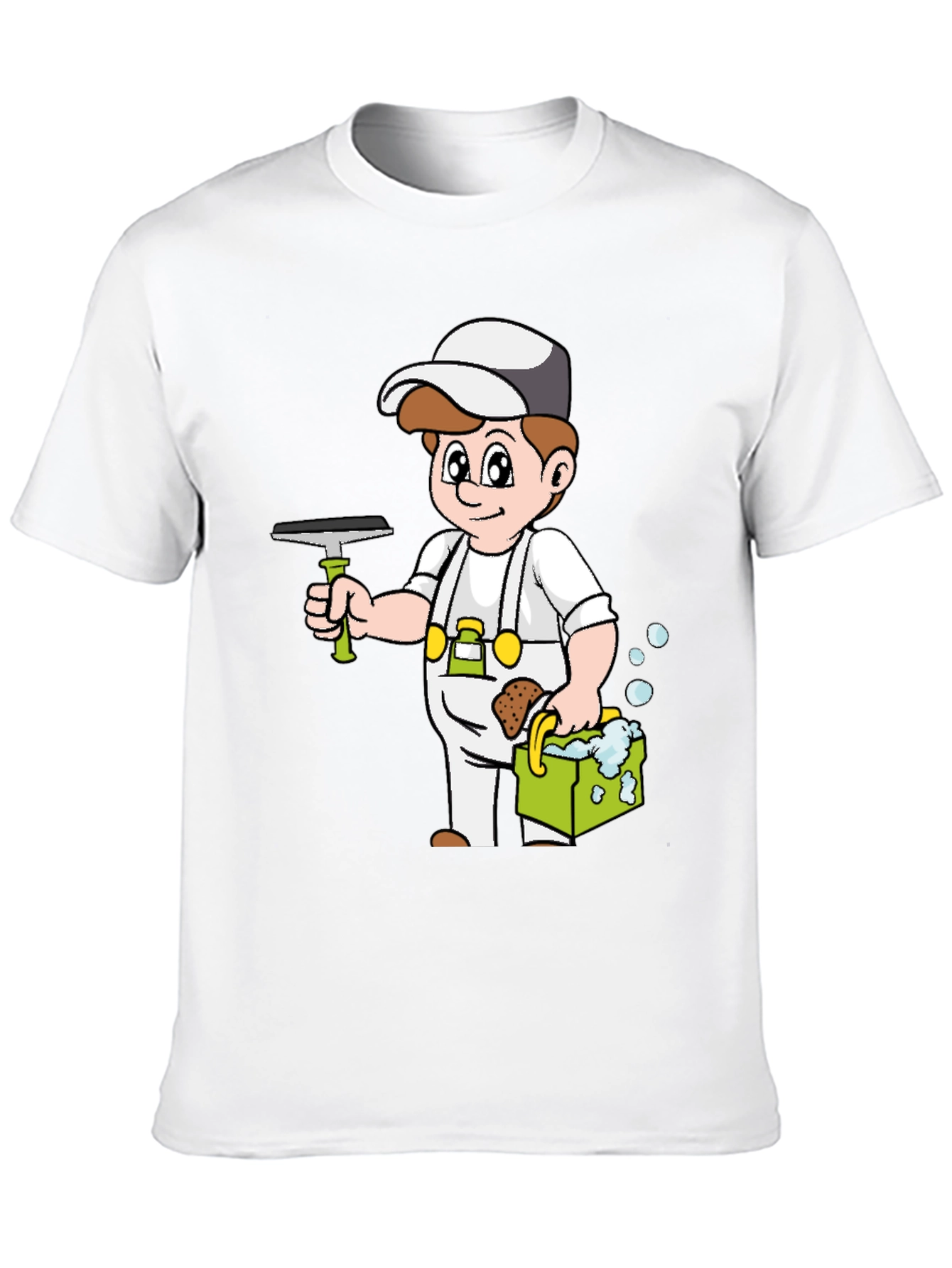 Cartoon Window Cleaner T-Shirt Black