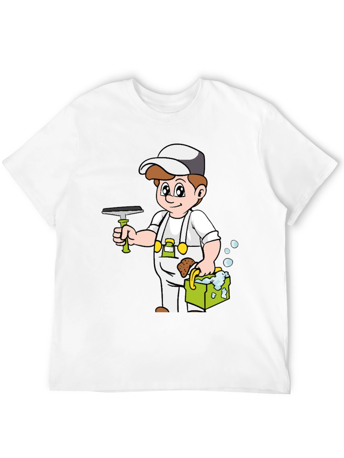 Cartoon Window Cleaner T-Shirt Black