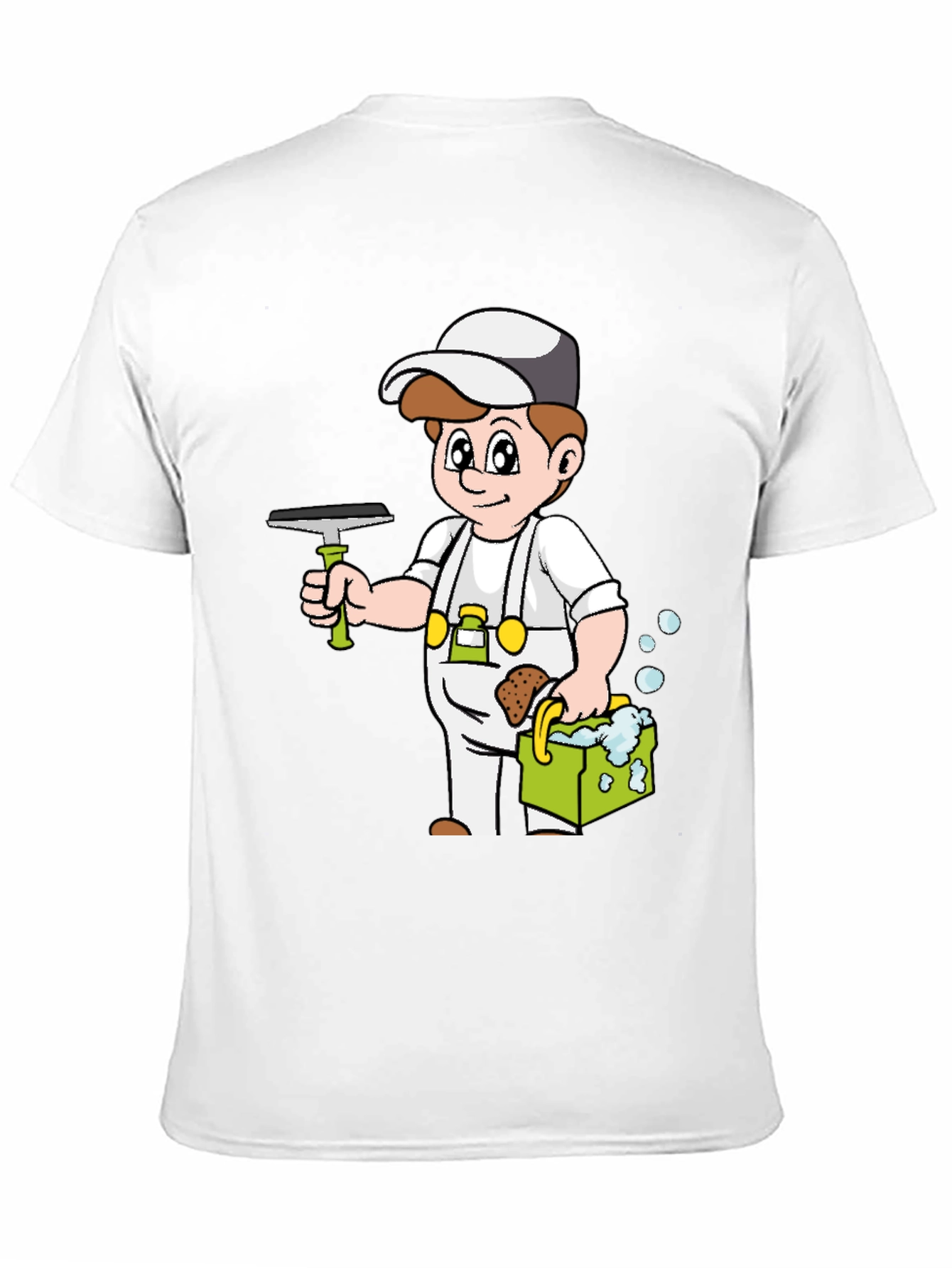 Cartoon Window Cleaner T-Shirt Black