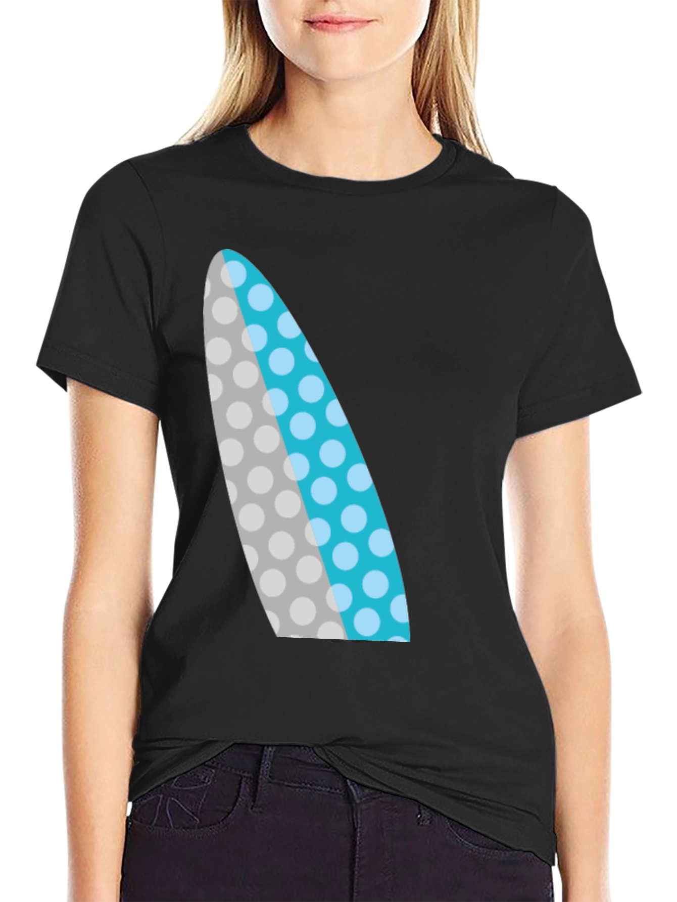 Surfboard Graphic Black T-Shirt