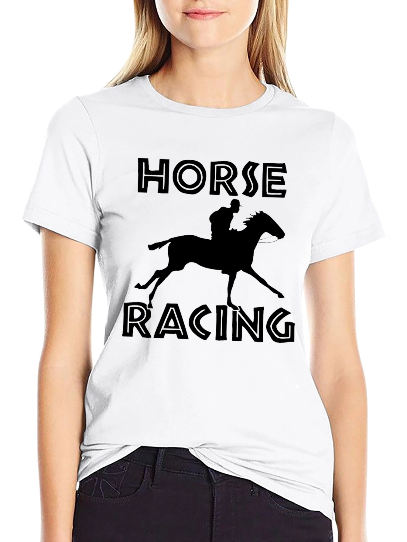 Horse Racing Silhouette Graphic T-Shirt - Unisex