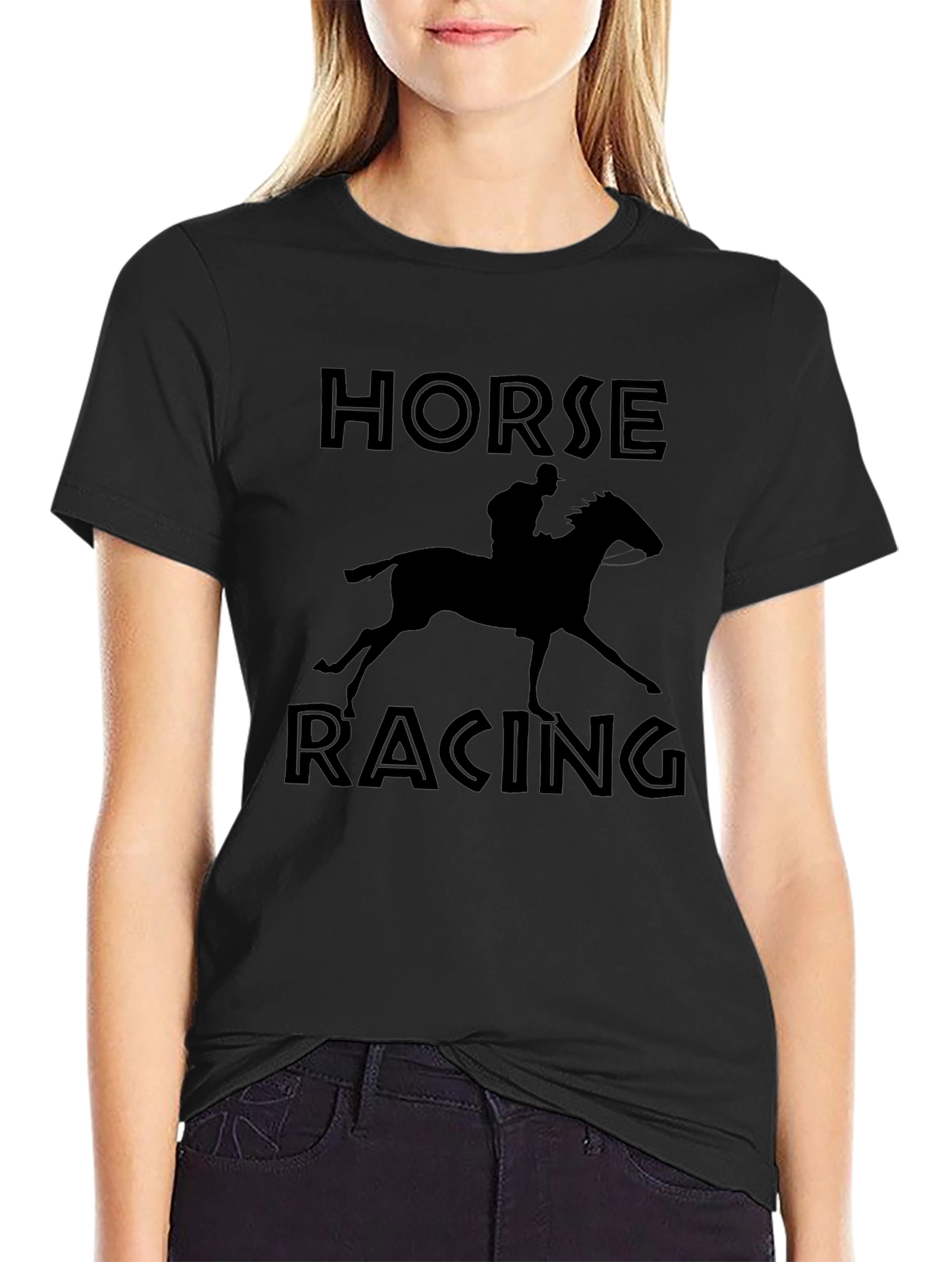 Horse Racing Silhouette Graphic T-Shirt - Unisex