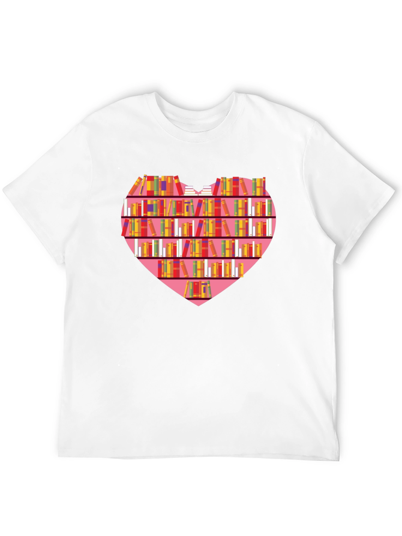 Heart Bookshelf Graphic T-Shirt