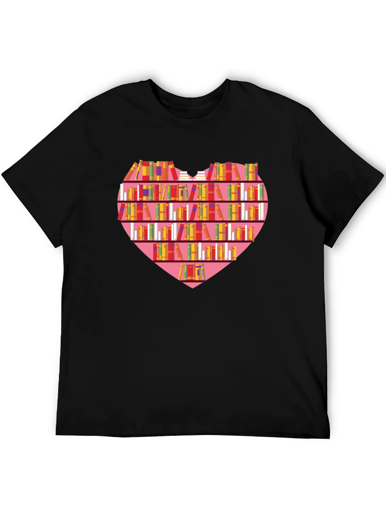 Heart Bookshelf Graphic T-Shirt