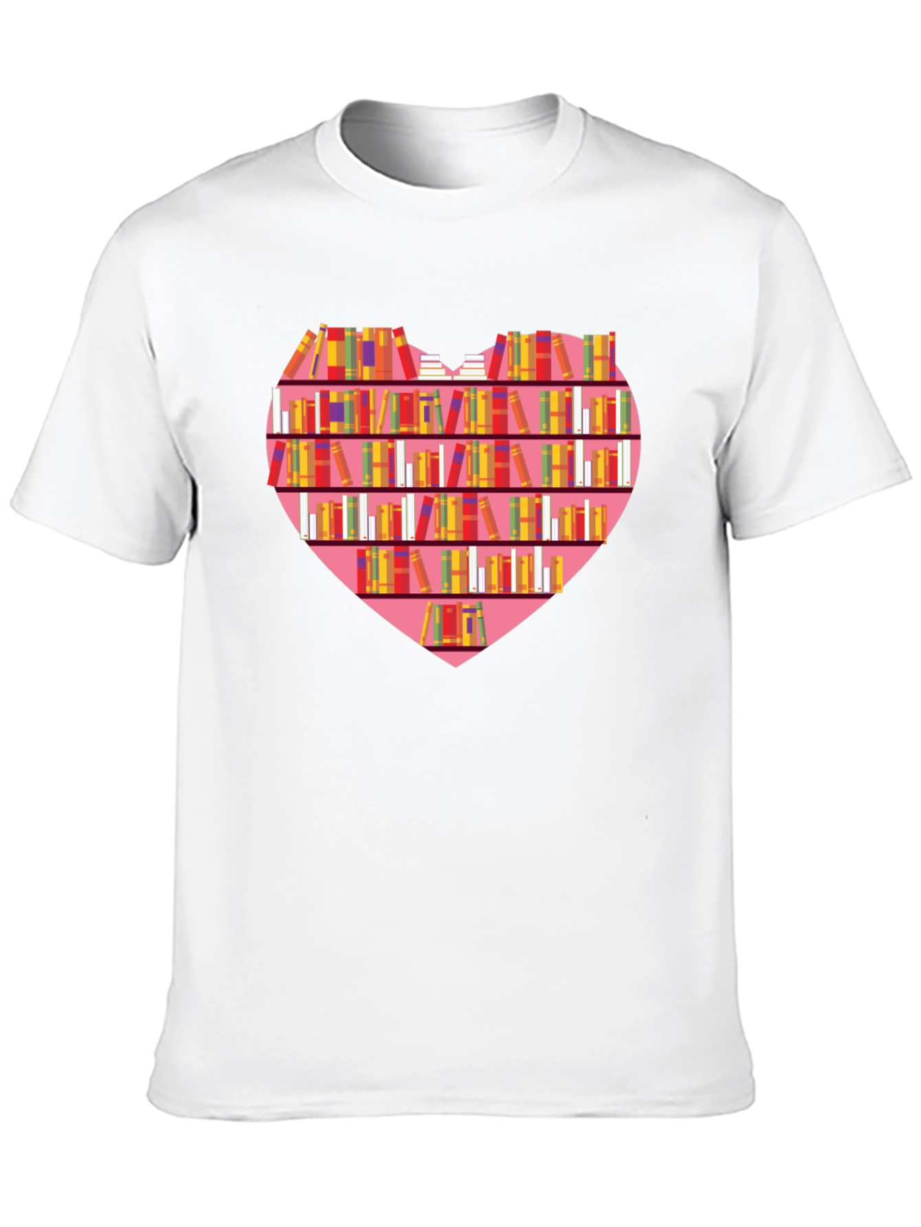 Heart Bookshelf Graphic T-Shirt