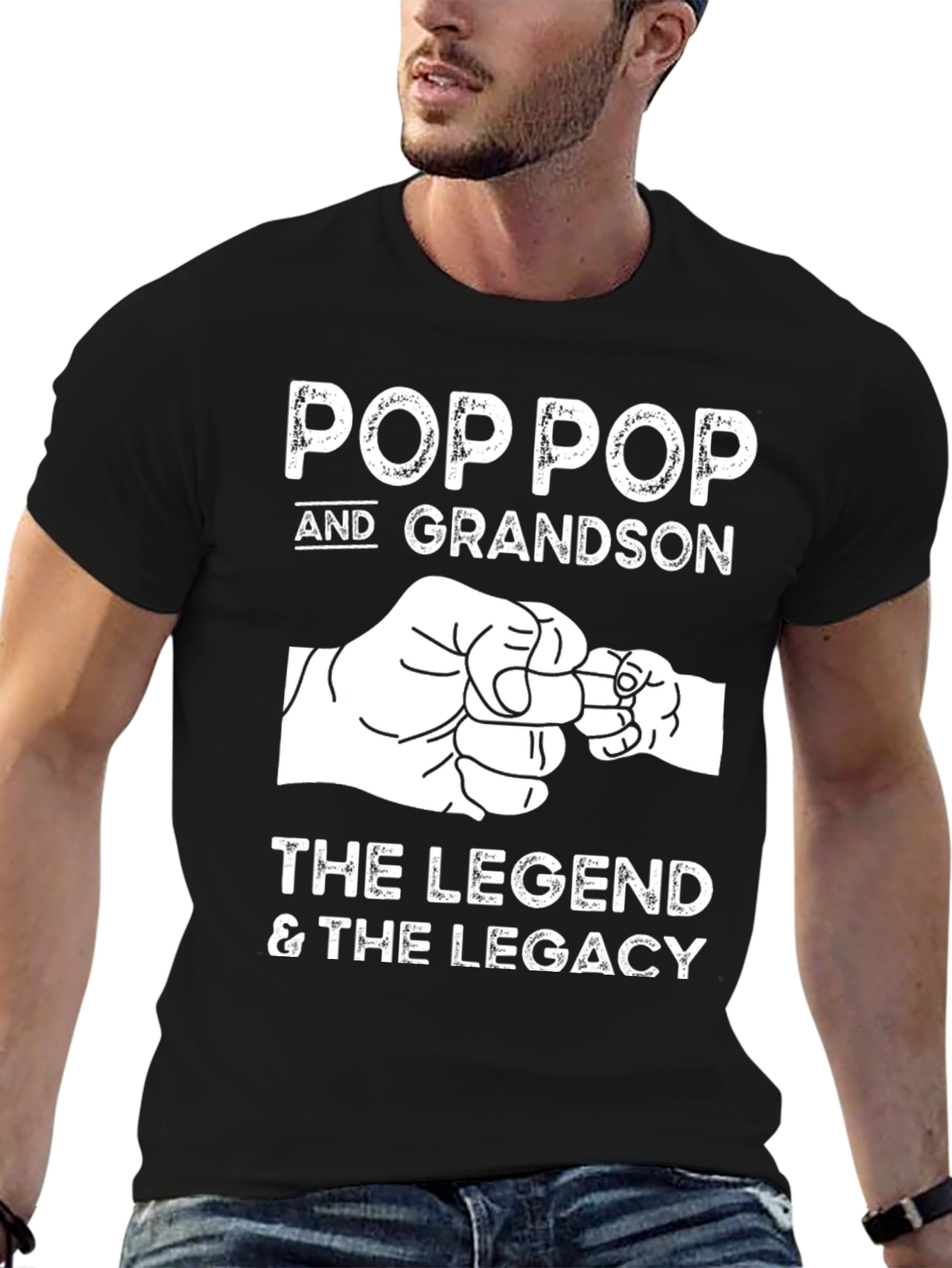 Pop Pop & Grandson Legend Legacy Black T-Shirt