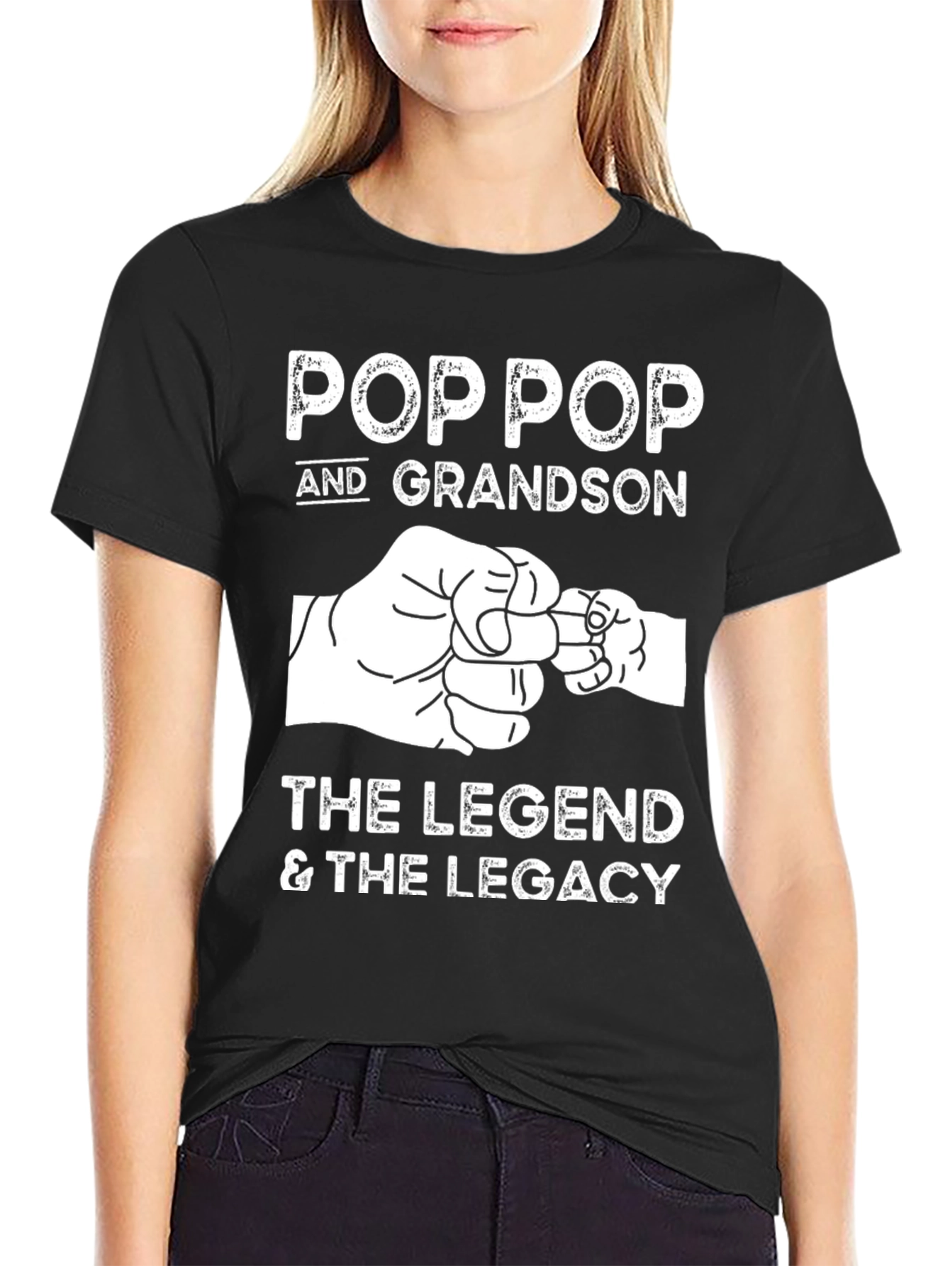 Pop Pop & Grandson Legend Legacy Black T-Shirt