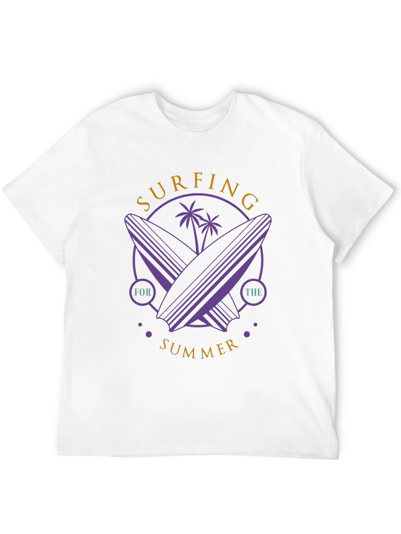 Surfing Summer Graphic Tee - Black Cotton Comfort
