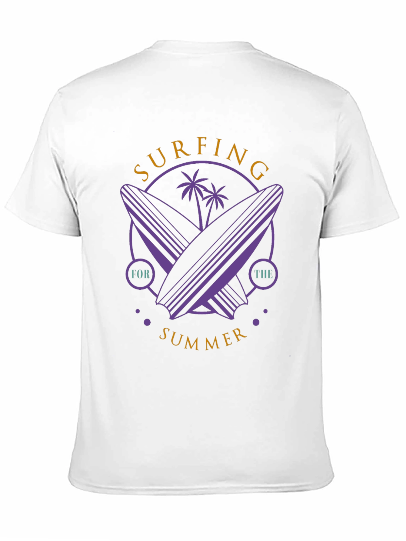 Surfing Summer Graphic Tee - Black Cotton Comfort