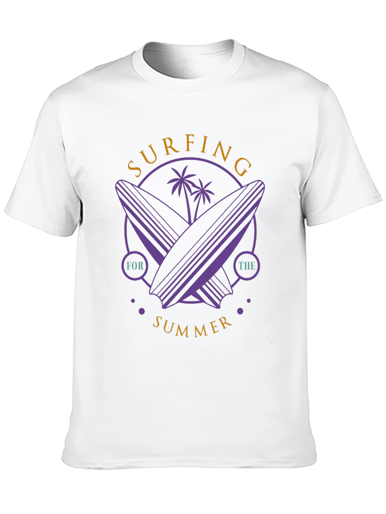 Surfing Summer Graphic Tee - Black Cotton Comfort
