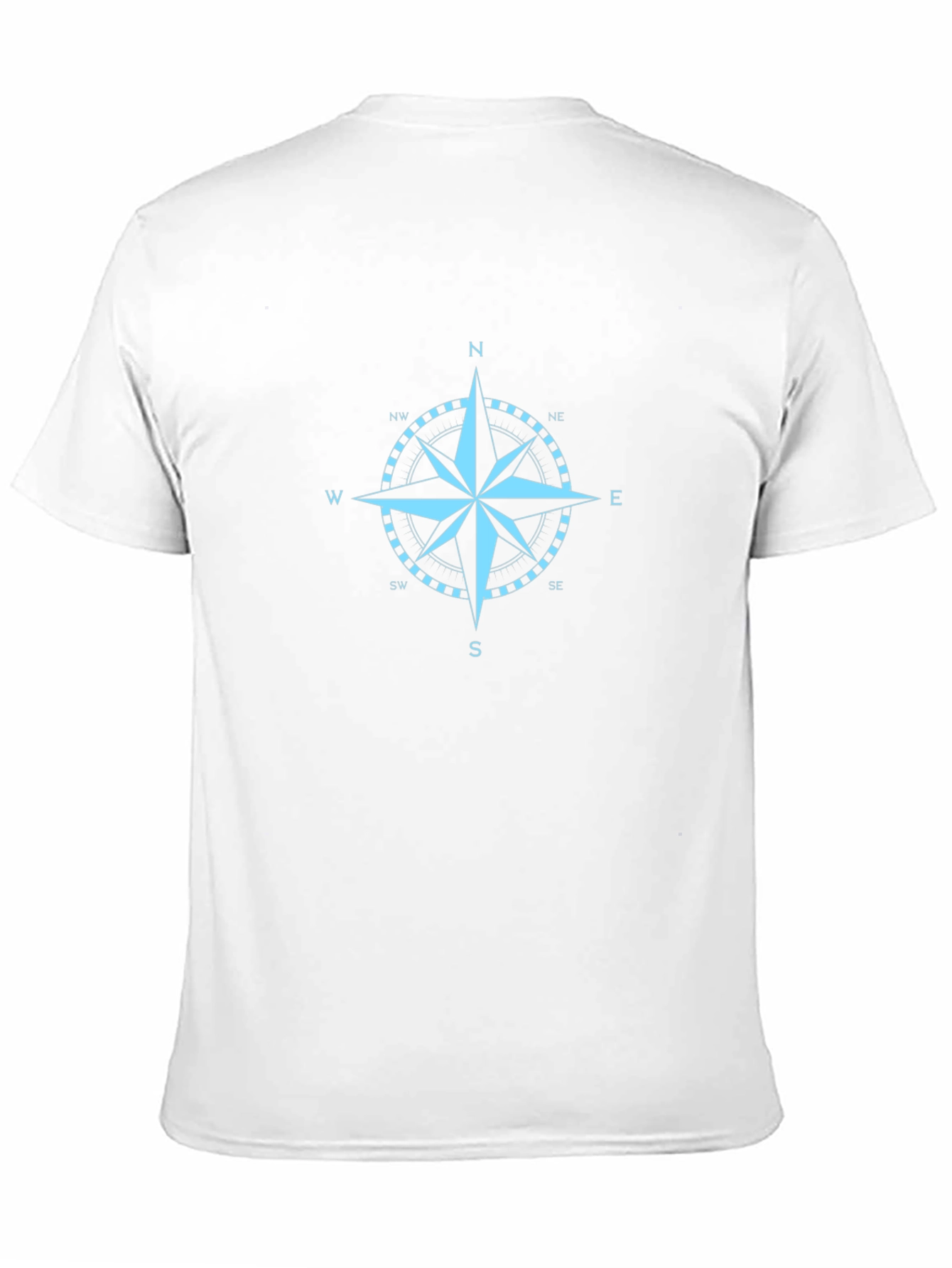 Nautical Compass Rose Graphic Tee - Black Cotton T-Shirt