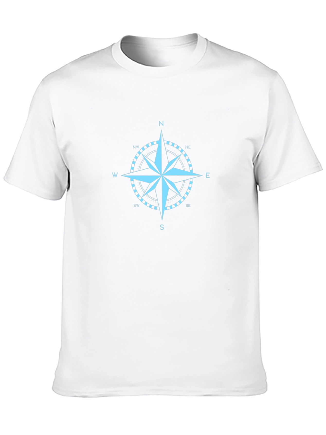 Nautical Compass Rose Graphic Tee - Black Cotton T-Shirt