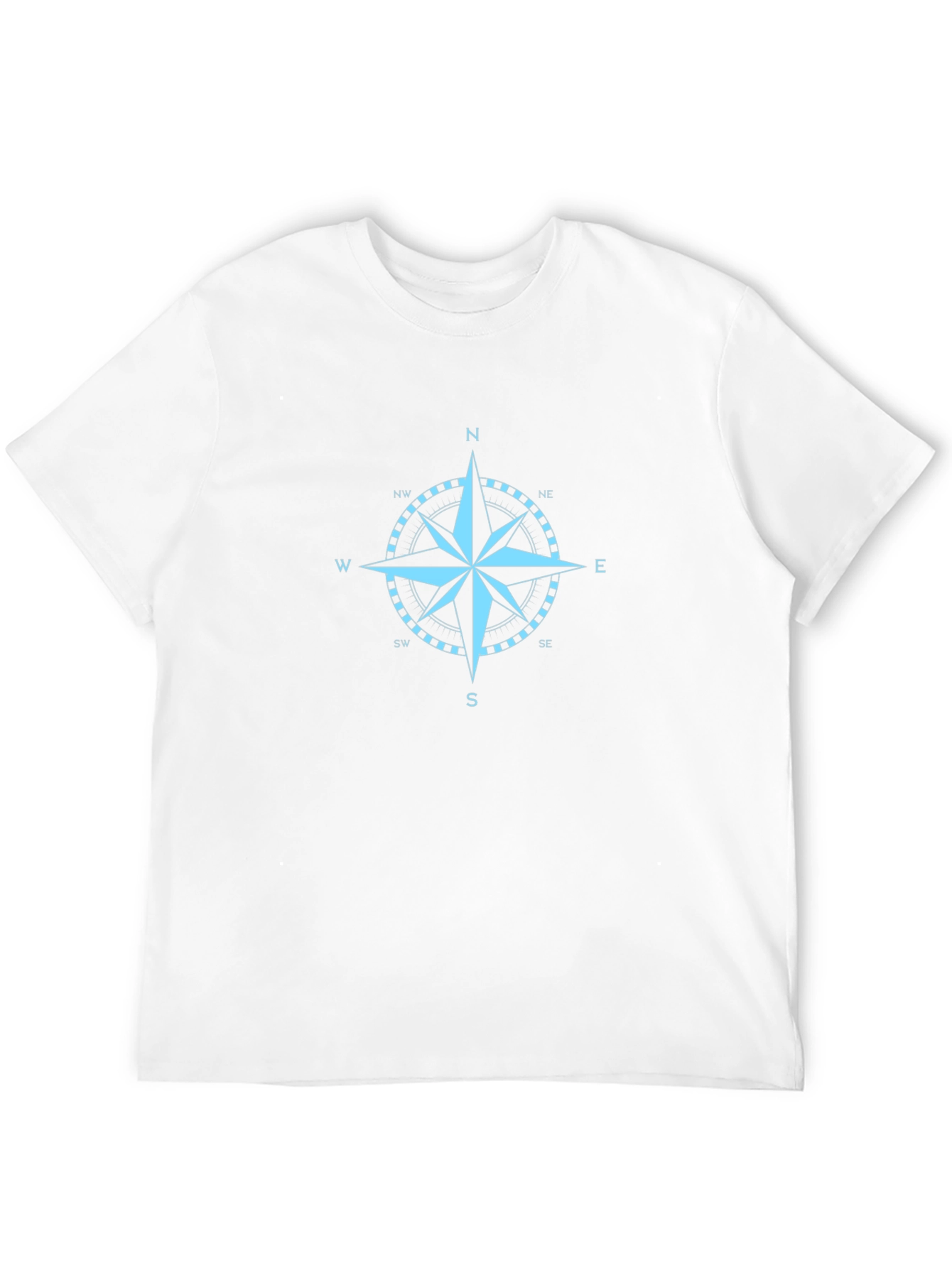 Nautical Compass Rose Graphic Tee - Black Cotton T-Shirt