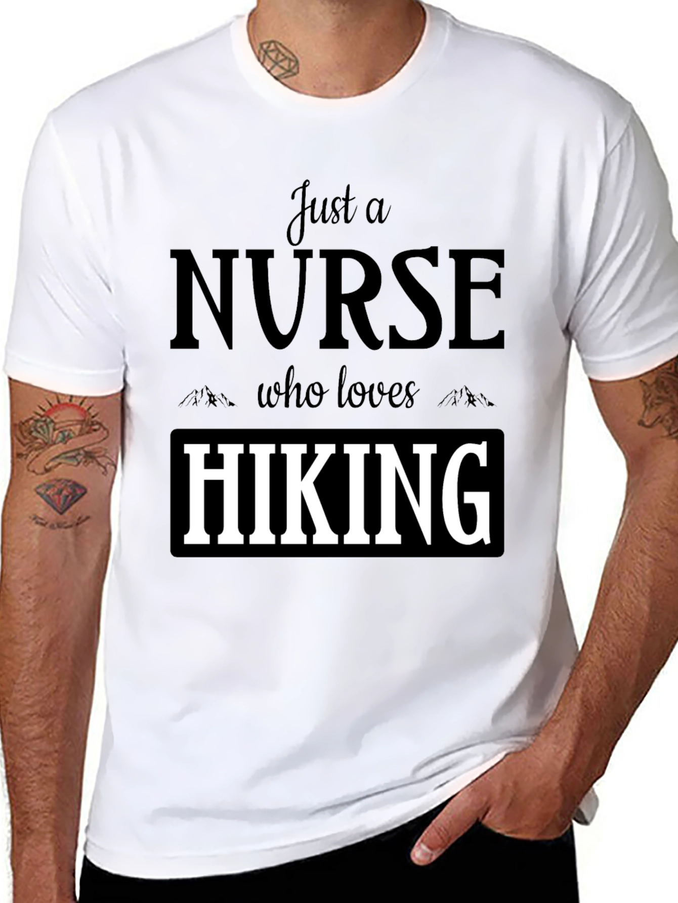 Nurse Hiking T-Shirt: Just a Nurse Who Loves Hiking