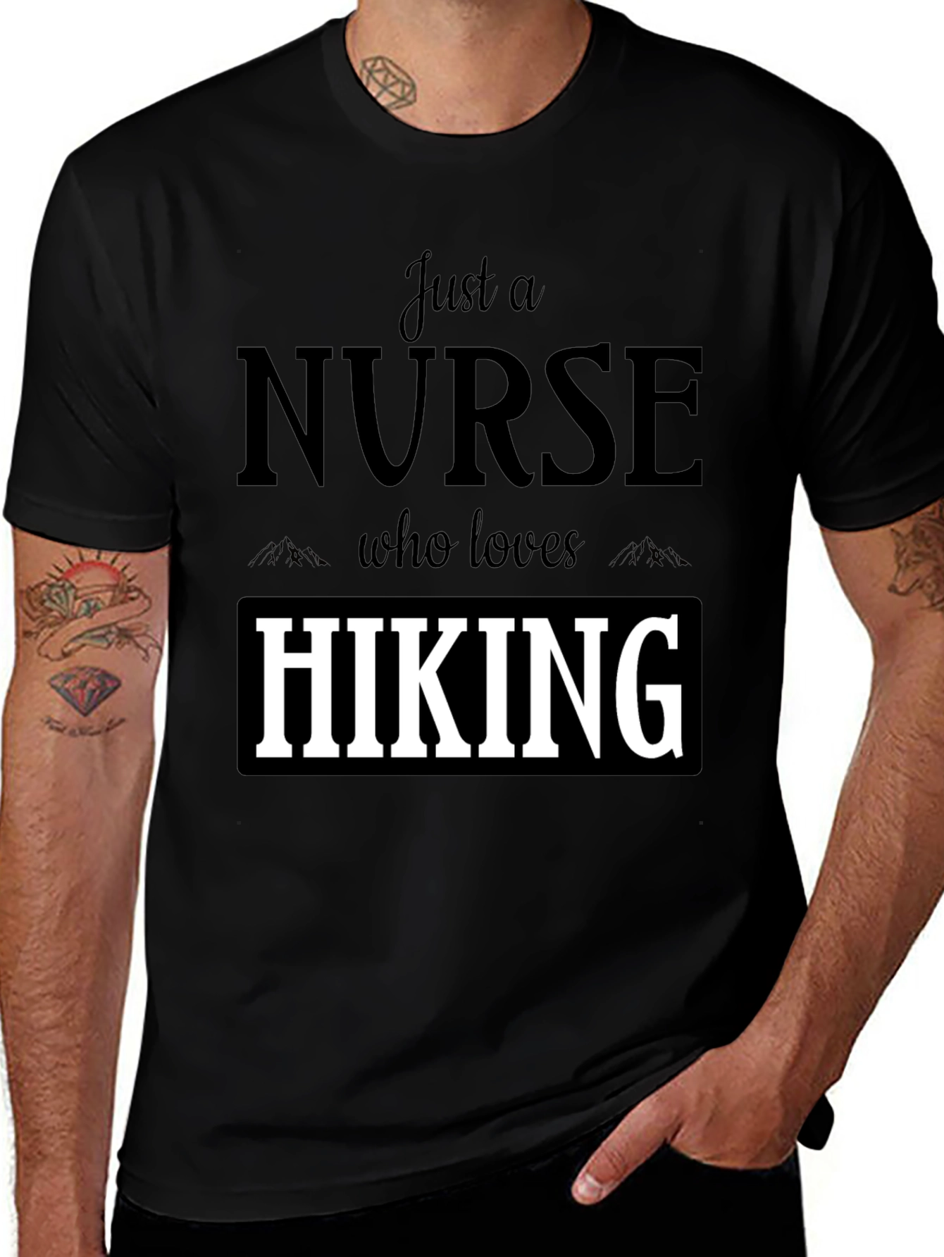 Nurse Hiking T-Shirt: Just a Nurse Who Loves Hiking