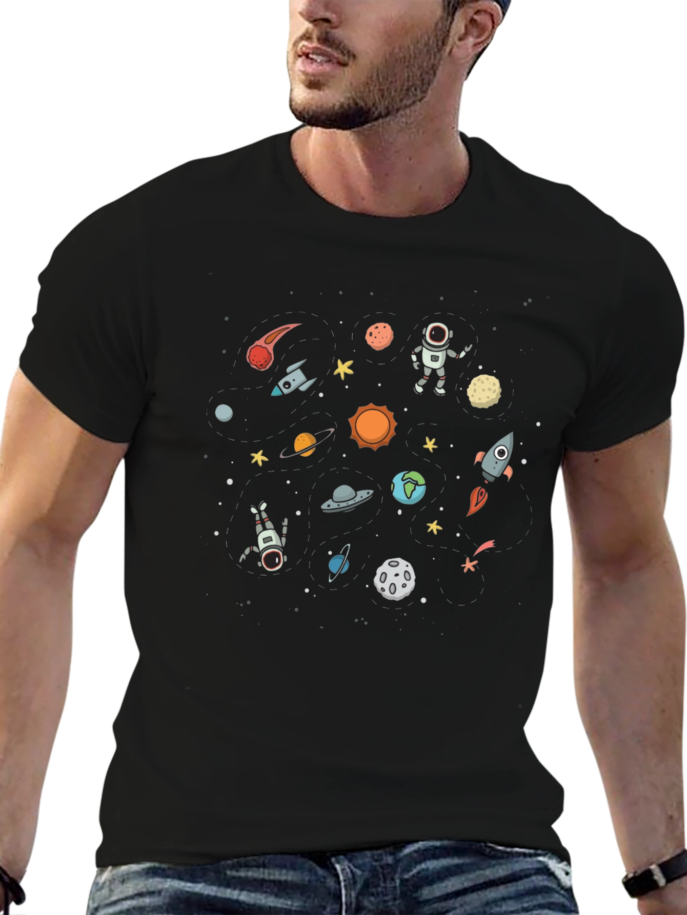Space Graphic Black T-Shirt
