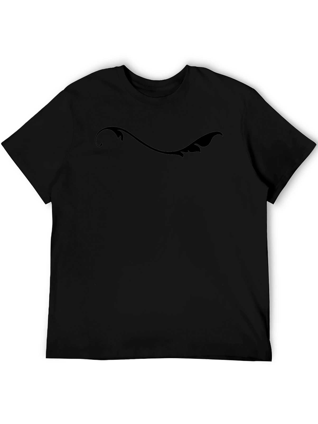 Stylish Black T-Shirt with Swirl Design