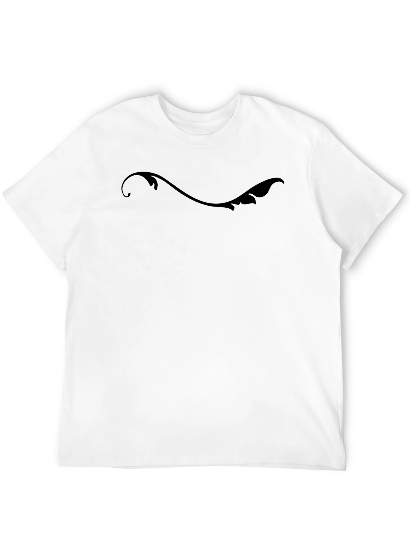 Stylish Black T-Shirt with Swirl Design