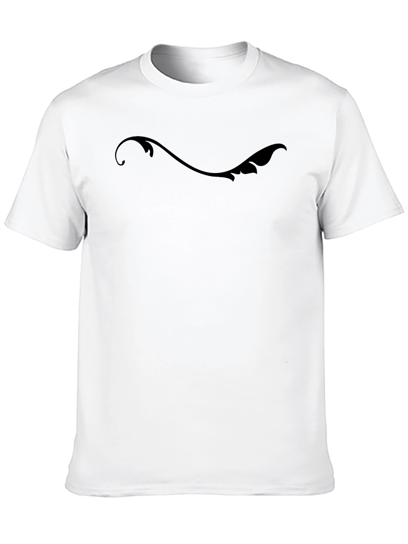 Stylish Black T-Shirt with Swirl Design