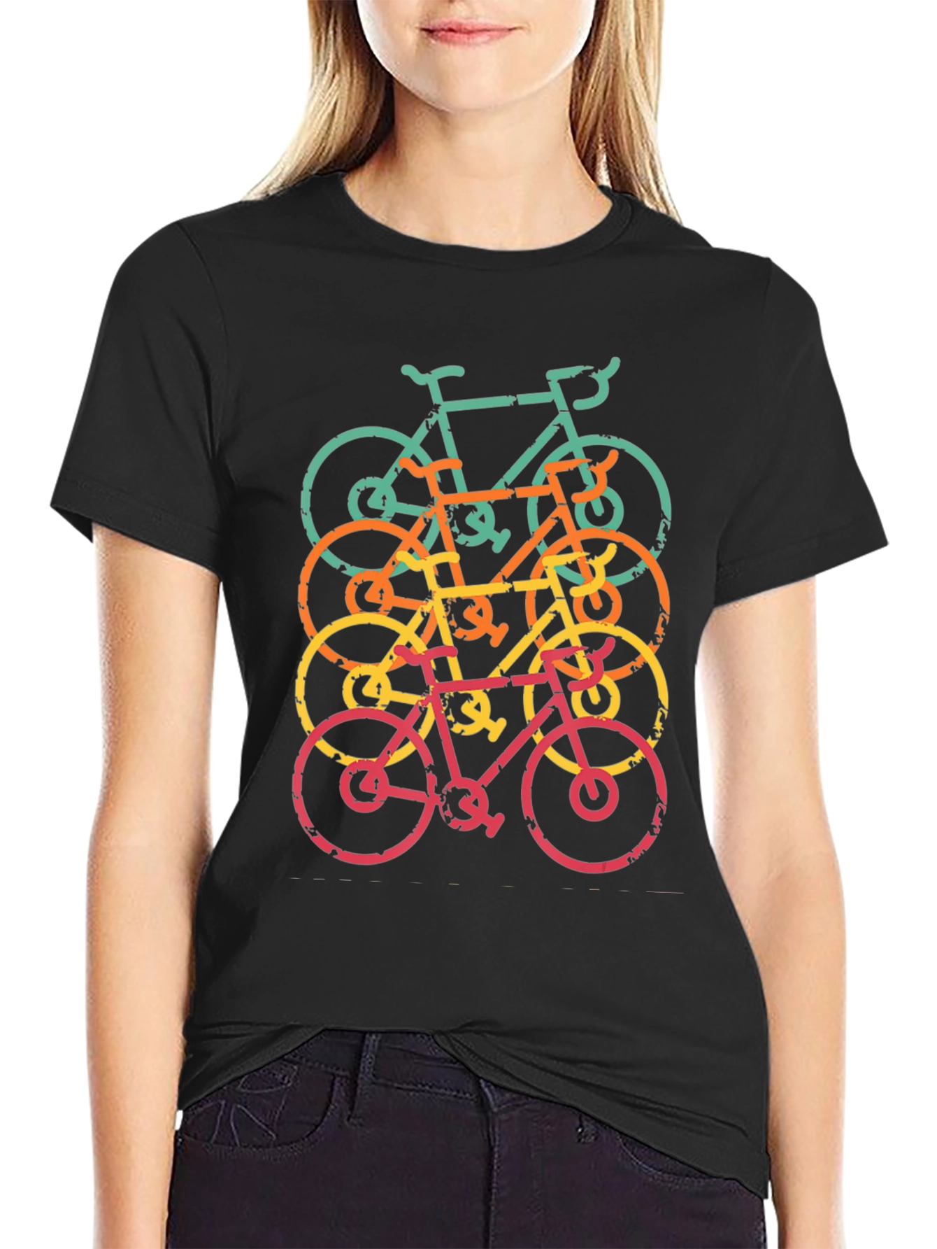 Retro Bicycle Stack Graphic T-Shirt