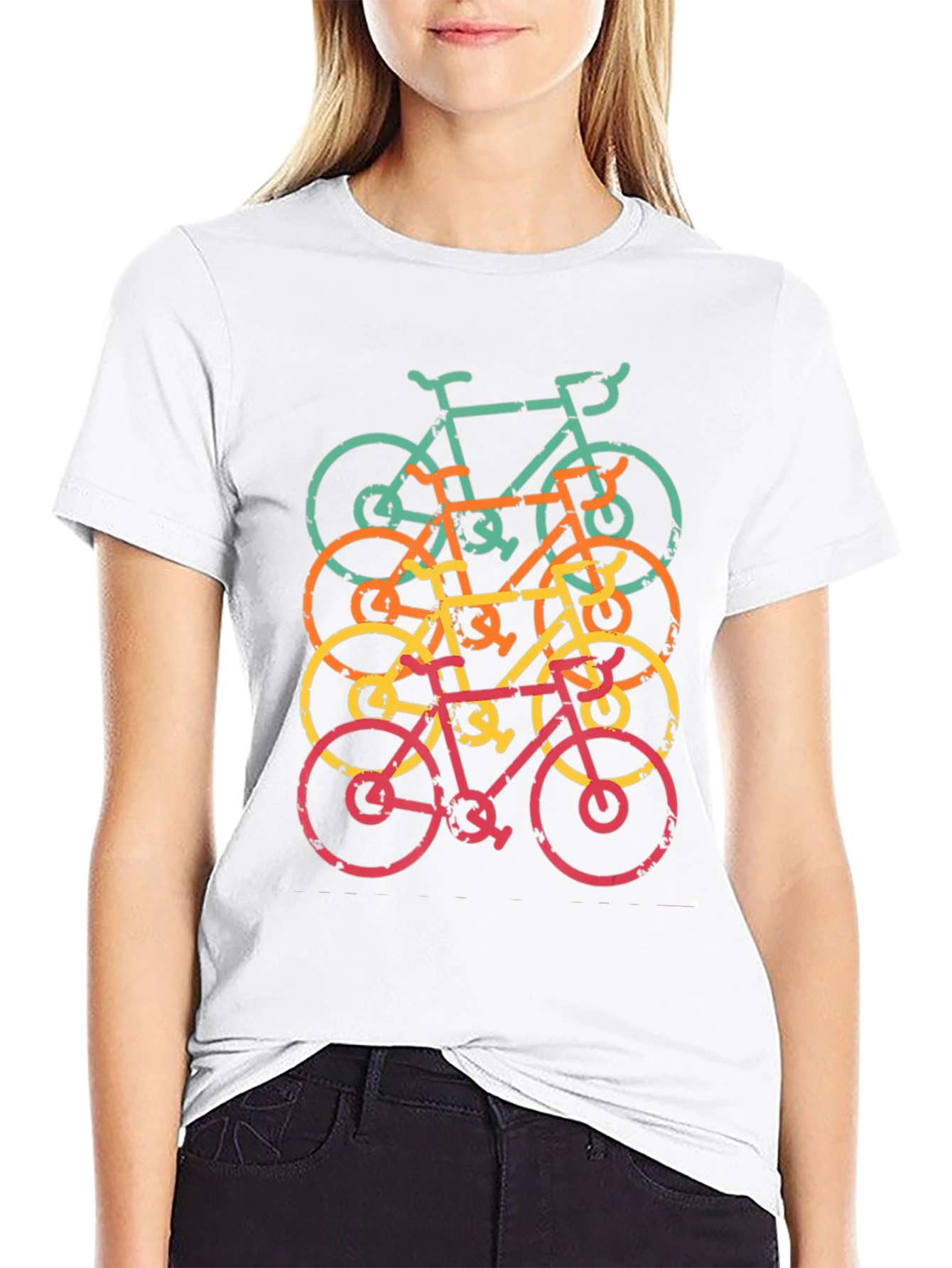 Retro Bicycle Stack Graphic T-Shirt