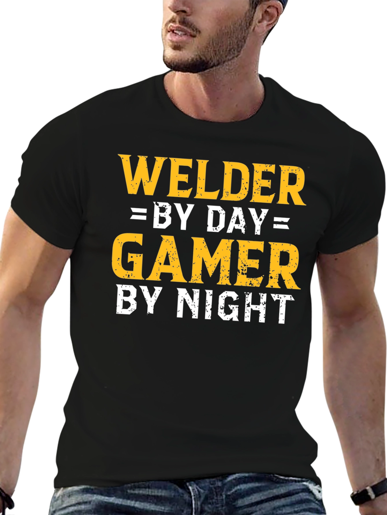 Welder by Day Gamer by Night Black T-Shirt