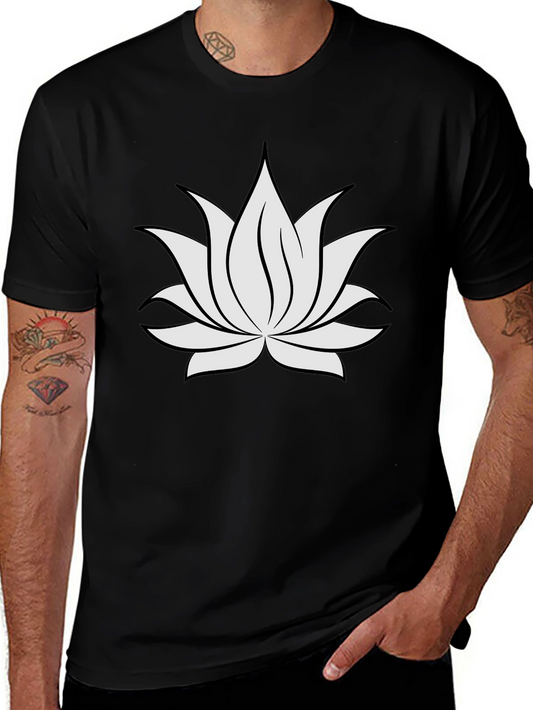 Lotus Flower Graphic Black Tee