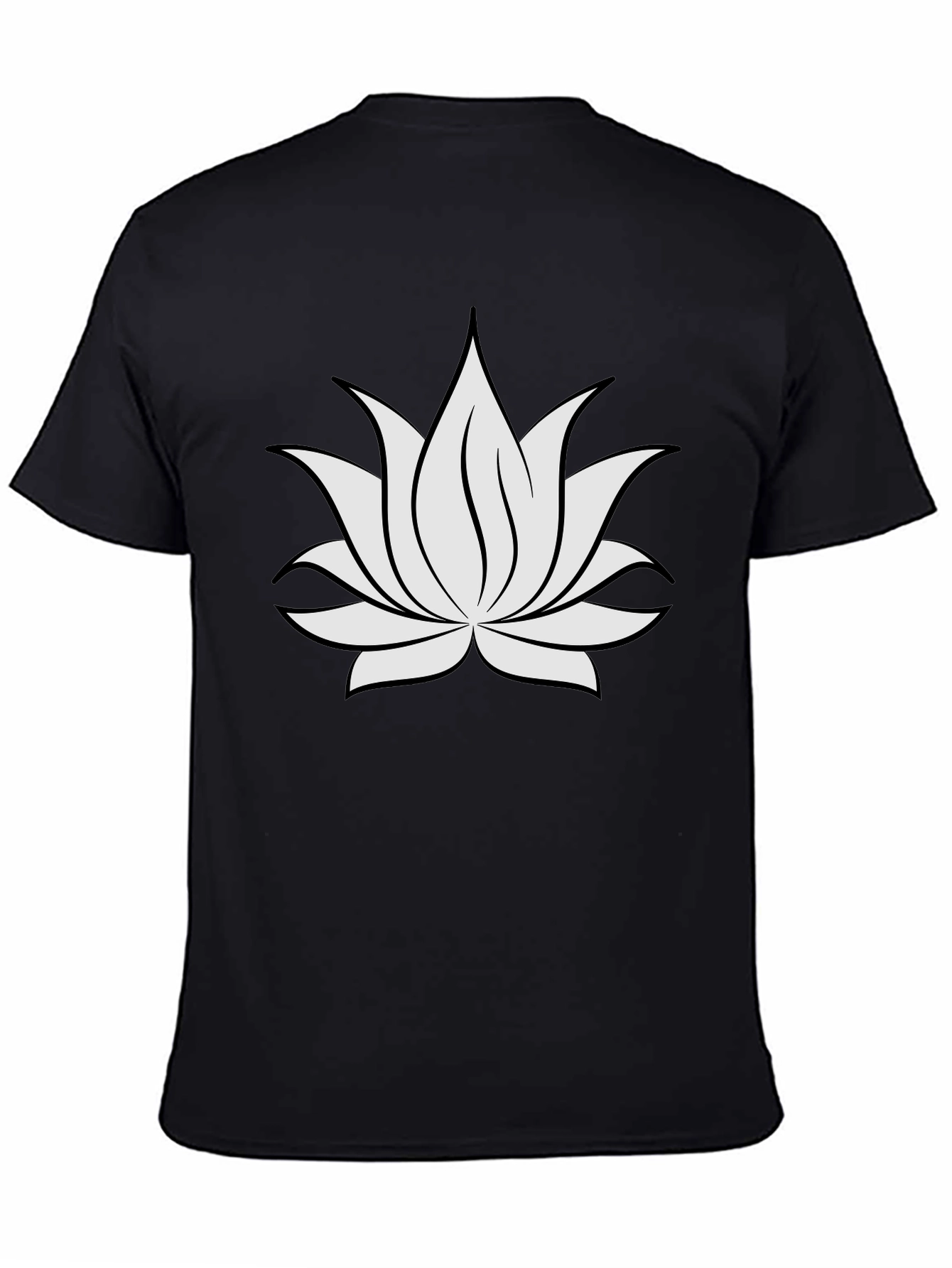 Lotus Flower Graphic Black Tee