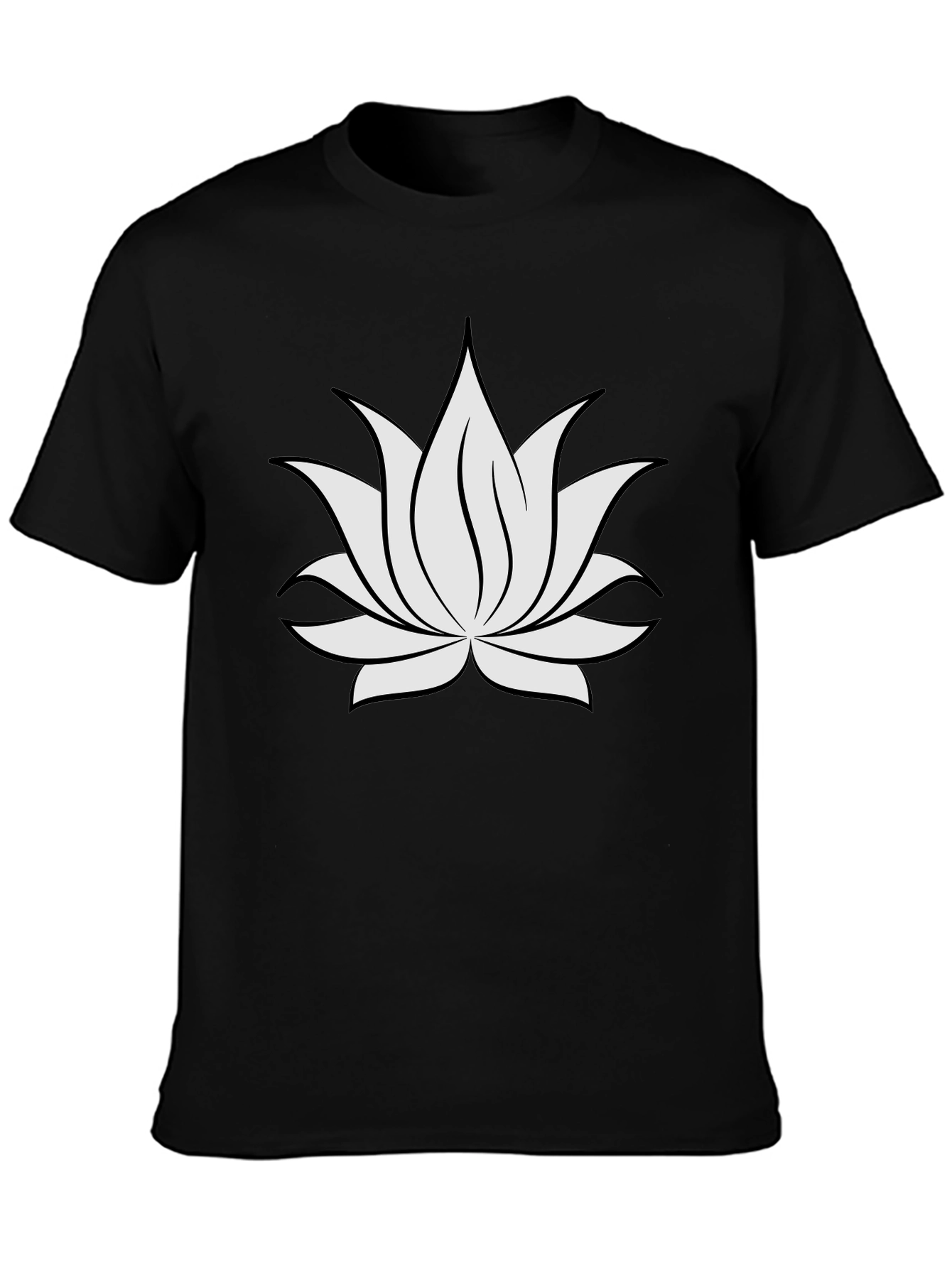 Lotus Flower Graphic Black Tee