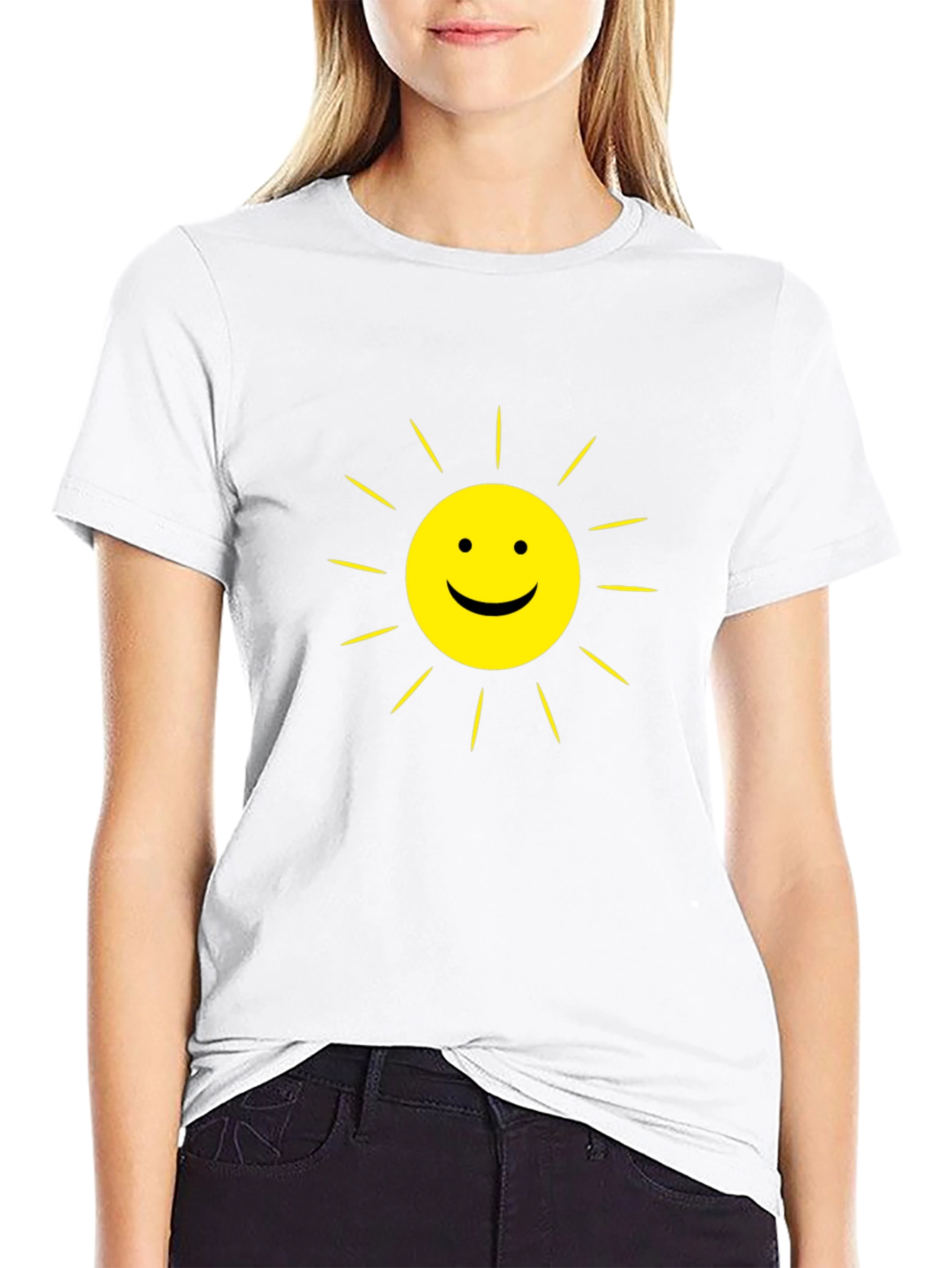 Sunny Day Graphic Tee - Classic Black Cotton T-Shirt