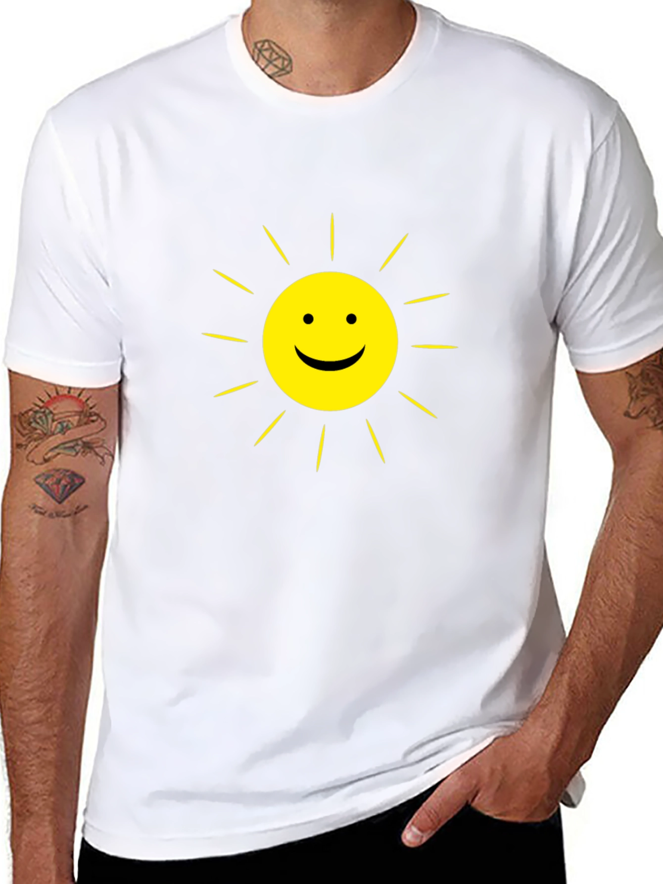 Sunny Day Graphic Tee - Classic Black Cotton T-Shirt
