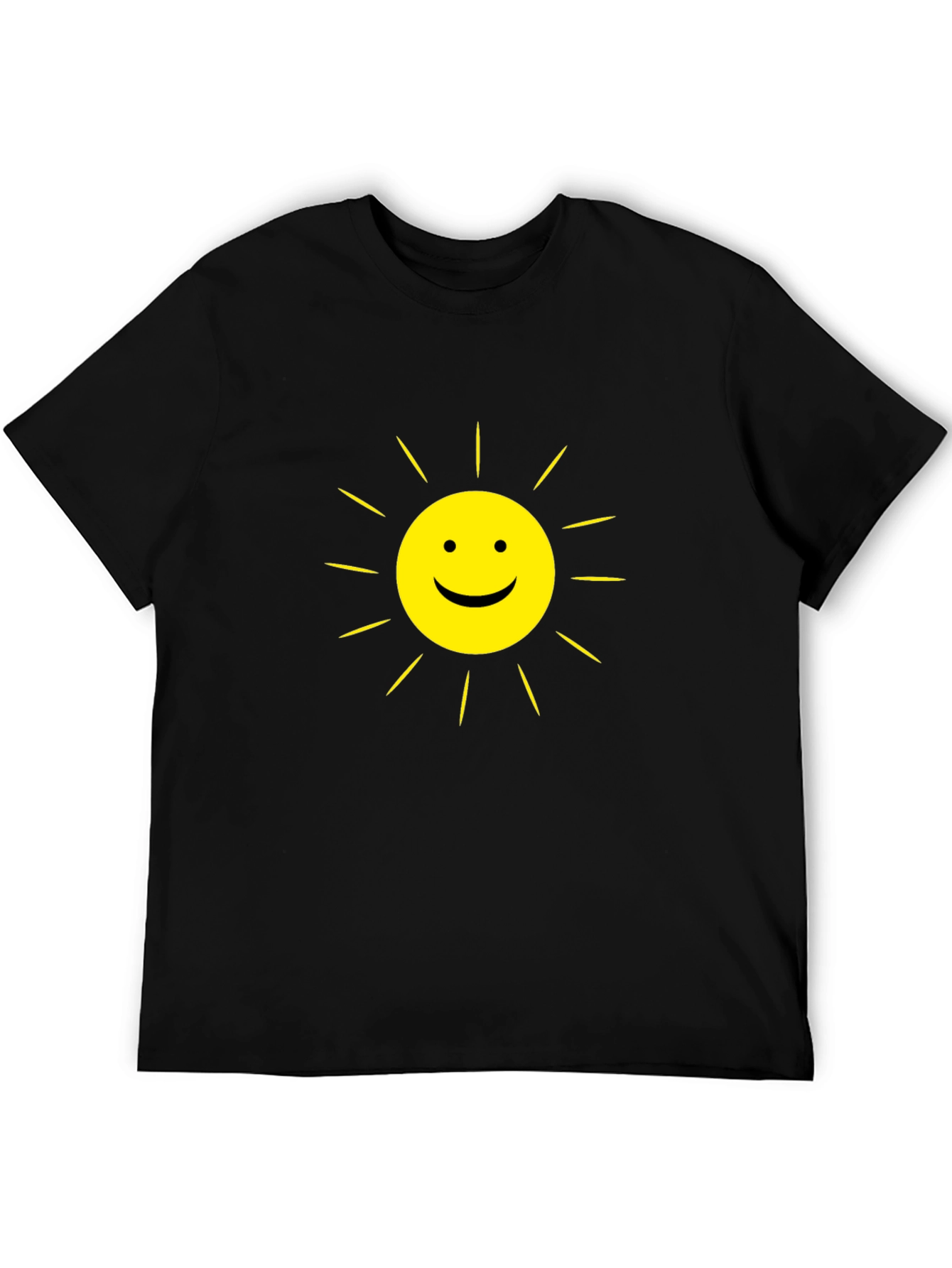 Sunny Day Graphic Tee - Classic Black Cotton T-Shirt