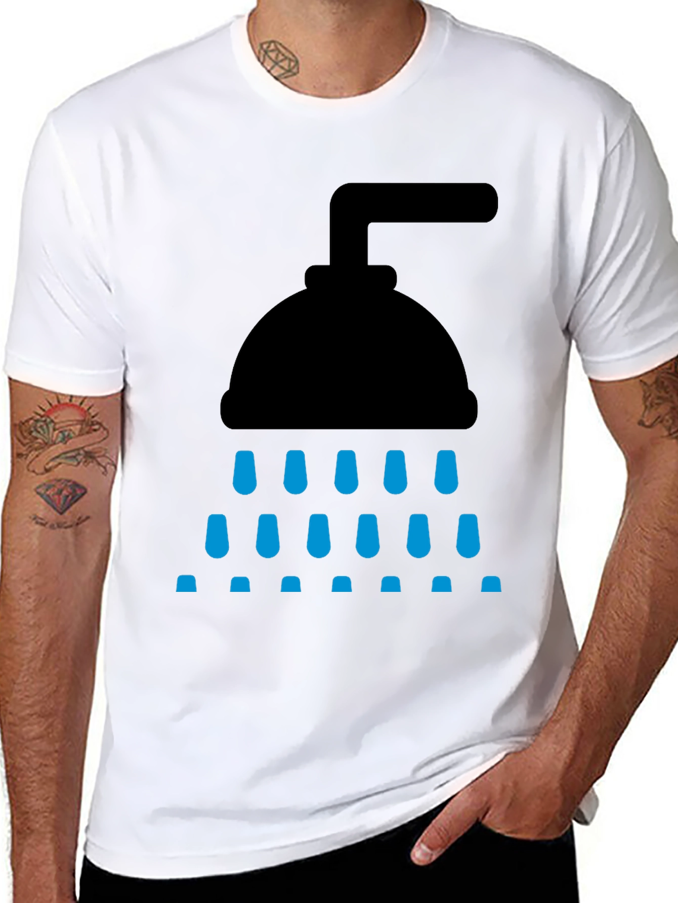 Shower Graphic Tee - Black Cotton Blend