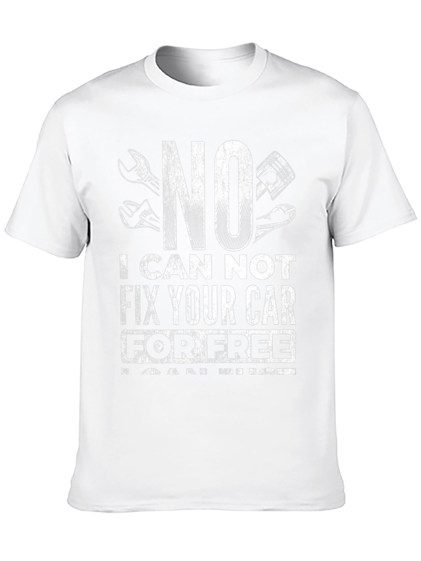 Funny Car Mechanic T-Shirt - No Free Fixes